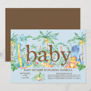 Cute Dinosaur Boys Baby shower Invitation