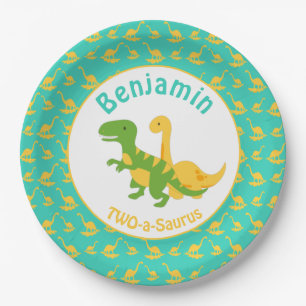 Cute Dinosaur Boys Birthday Party Paper Plate