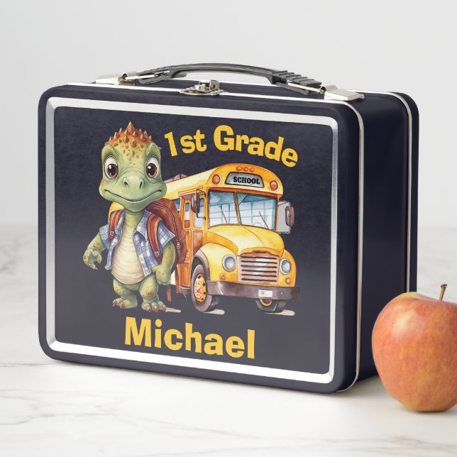 Cute Dinosaur Boy's Metal Lunch Box (In Situ)