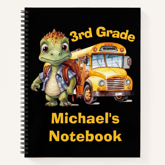 Cute Dinosaur Boy's Notebook (Front)