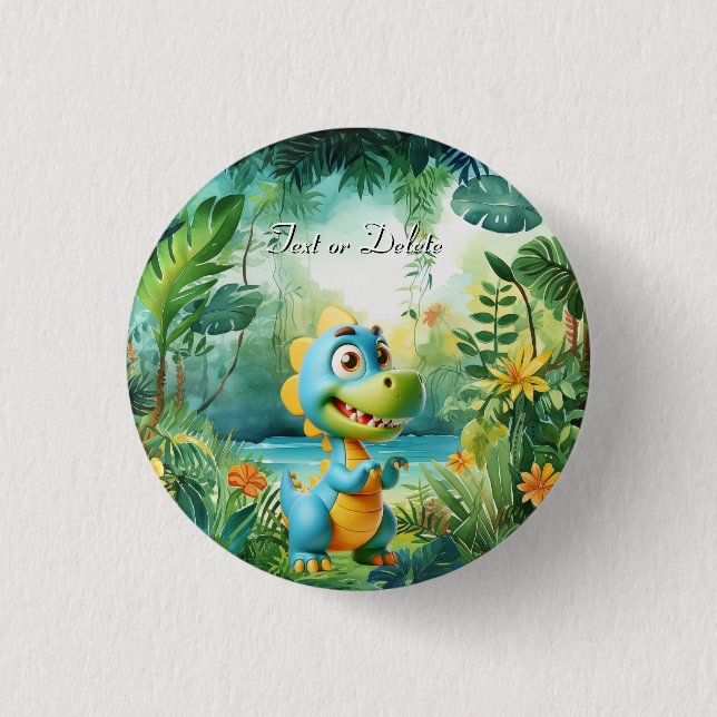 Cute Dinosaur Button (Front)
