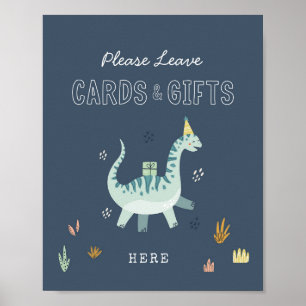 Cute Dinosaur Cards and Gifts Party Sign