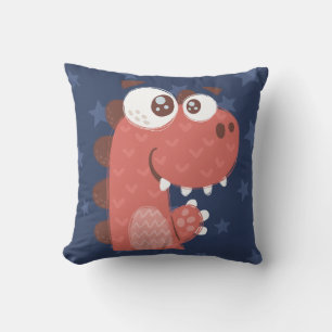 Cute Dinosaur Cartoon Blue Red Boy Nursery Decor Cushion