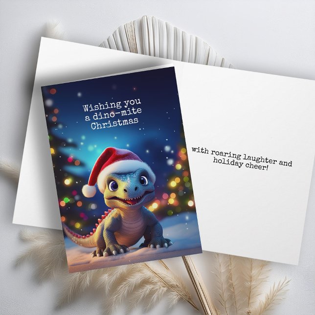 Cute Dinosaur Christmas Card (Creator Uploaded)