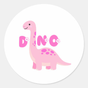 Cute dinosaur 🦕 classic round sticker