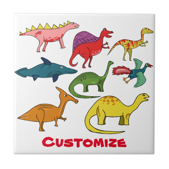 Cute Dinosaur Collection Thunder_Cove Tile (Front)