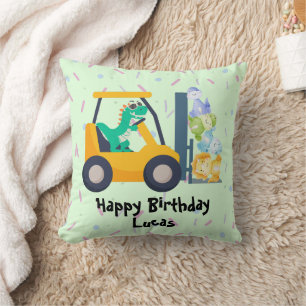 Cute dinosaur Construction Truck boy B2S Birthday  Cushion