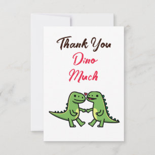 Cute Dinosaur Couple Wedding Thank You