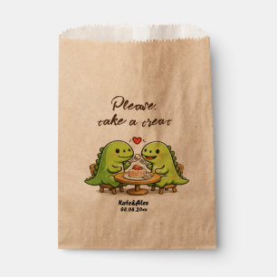 Cute Dinosaur Couple Wedding Treat Favour Bags