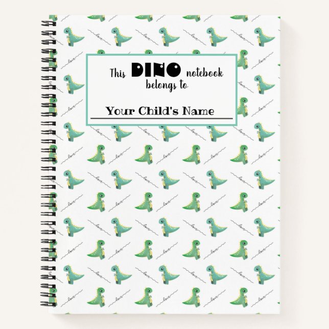 Cute dinosaur custom boys notebook (Front)