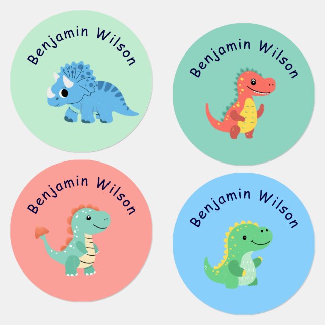 Cute Dinosaur Custom Kids Name  (Group)