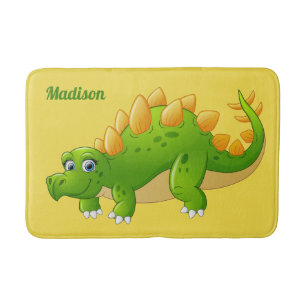 Cute Dinosaur custom name & colour bath mats