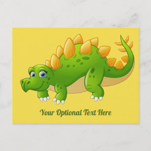 Cute Dinosaur custom text & colour postcard