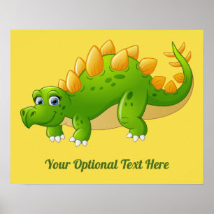 Cute Dinosaur custom text & colour poster