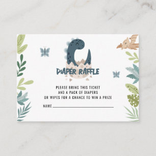 Cute Dinosaur Diaper Raffle Enclosure Card