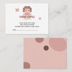Cute Dinosaur Diaper Raffle Enclosure Card