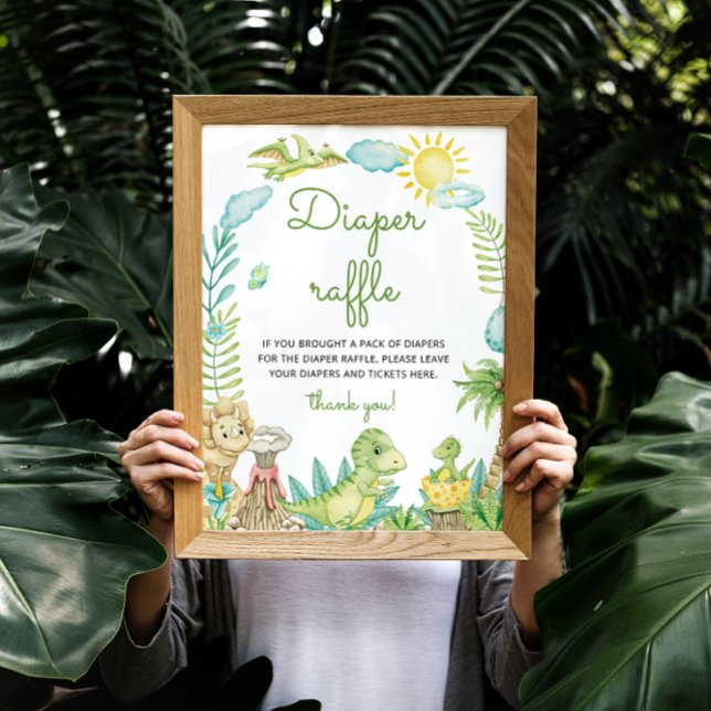 Cute Dinosaur Diaper Raffle Poster (Creator Uploaded)