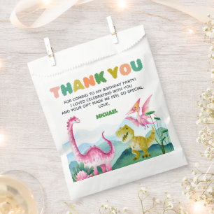 Cute Dinosaur Dig Fossil Kids Birthday Thank You Favour Bags