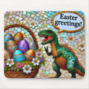 CUTE DINOSAUR EASTER GREETINGS Eggs ~ Mouse Mat