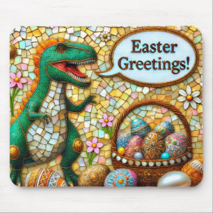 CUTE DINOSAUR EASTER GREETINGS Eggs ~  Mouse Mat