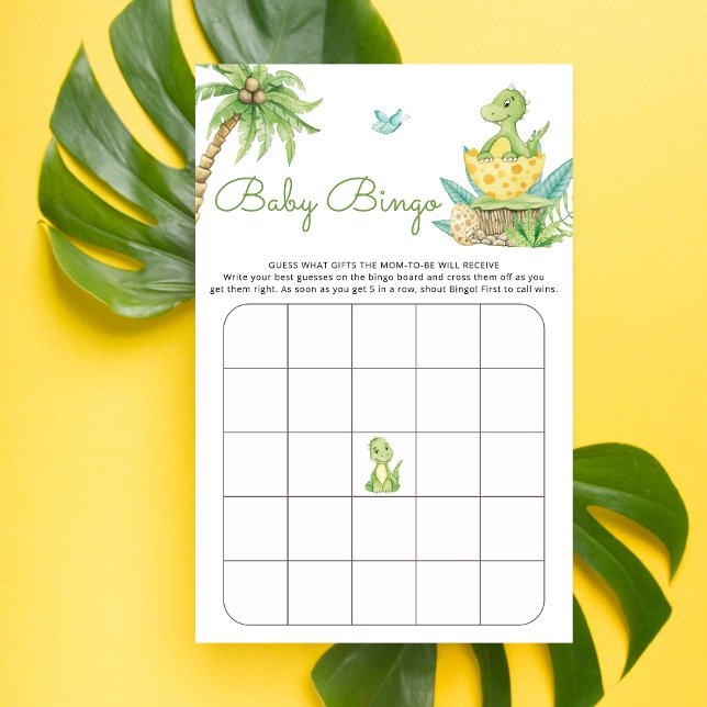 Cute Dinosaur Egg Baby Shower Bingo Game (Creator Uploaded)