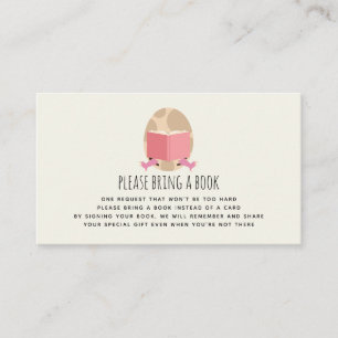 Cute Dinosaur Egg Book Request Girl Baby Shower Enclosure Card