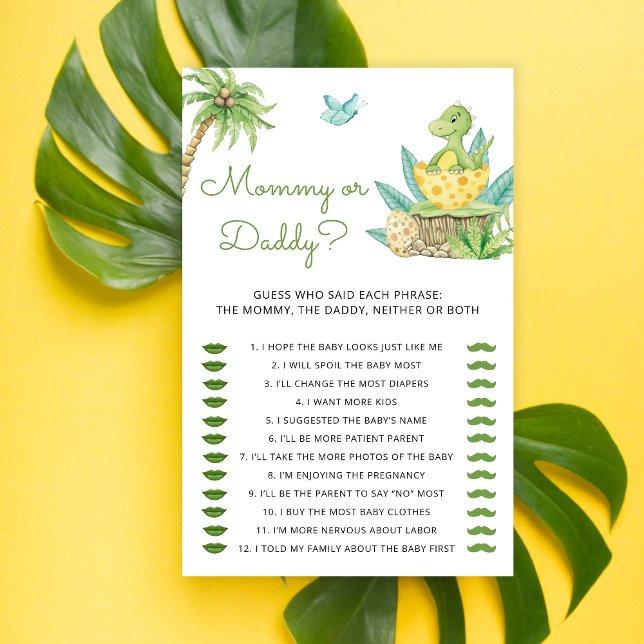 Cute Dinosaur Egg Mummy or Daddy Baby Shower Game (Creator Uploaded)