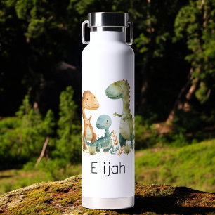 Cute Dinosaur Family Personalised Kids Water Bottle