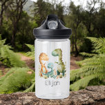 Cute Dinosaur Family Personalised Kids Water Bottle<br><div class="desc">Make hydration fun with our Cute Dinosaur Family Personalised Kids Water Bottle! Featuring adorable dinosaur illustrations, this water bottle is perfect for young dino enthusiasts. Personalise it with your child's name for an extra special touch. Made from high-quality, BPA-free materials, it ensures safe and easy sipping. The spill-proof lid and...</div>