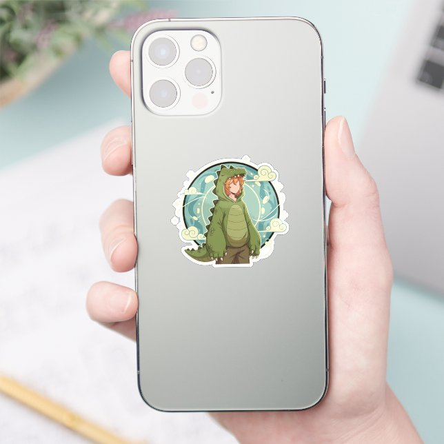 Cute Dinosaur Fantasy Boy Art Piece (Phone)