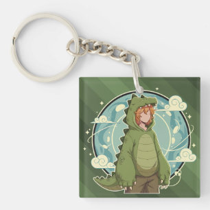 Cute Dinosaur Fantasy Boy Art Piece Key Ring