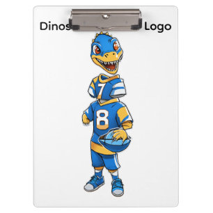 Cute Dinosaur Football Logo – Kids Sports Mascot Clipboard