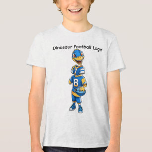 Cute Dinosaur Football Logo – Kids Sports Mascot Tri-Blend Shirt