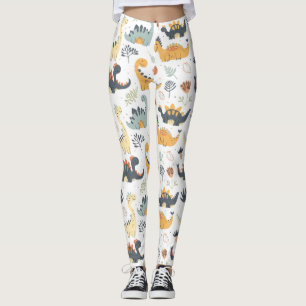 Cute Dinosaur Fun Prehistoric for Dino Lovers Leggings