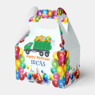 Cute Dinosaur garbage truck balloon birthday boy  Favour Box