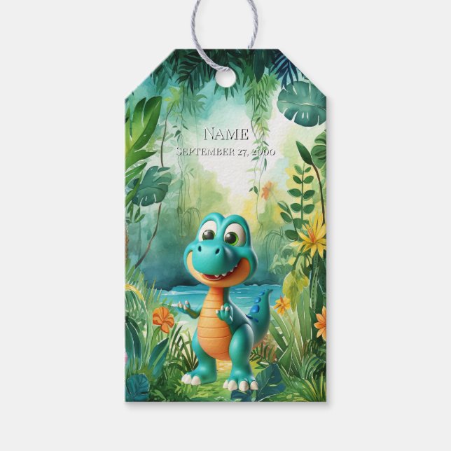 Cute Dinosaur Gift Tag (Front)
