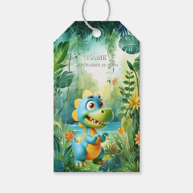 Cute Dinosaur Gift Tag (Front)