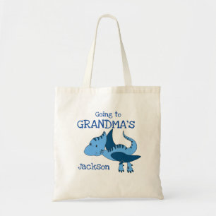 Cute Dinosaur Going to Grandma Overnight Bag