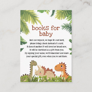 Cute Dinosaur Greenery Books For Baby Request Enclosure Card