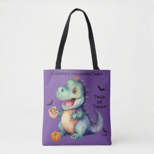 Cute Dinosaur Halloween Candy Tote Bag