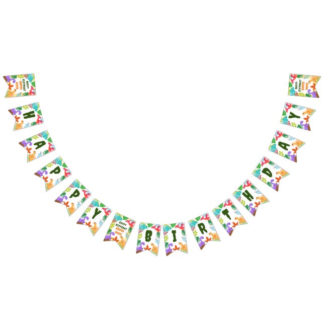 Cute Dinosaur Happy birthday decor  Bunting (All)