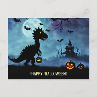 Cute Dinosaur Happy Halloween Holiday Postcard