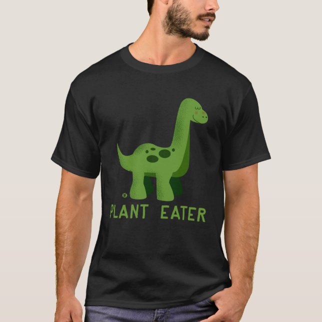 Cute Dinosaur Herbivores  Vegetarian Vegan T-Shirt (Front)