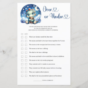 Cute dinosaur hugging teddy bear over or under