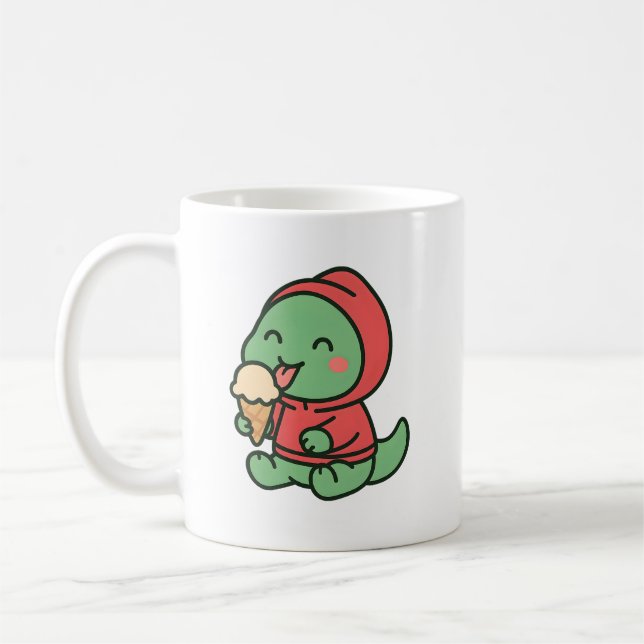 Cute Dinosaur Ice Cream – Fun Coffee Mug / cups (Left)