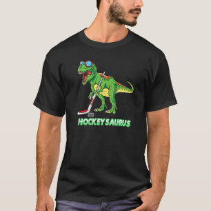 Cute Dinosaur Ice Hockey Trex Kids Boys funny ice  T-Shirt