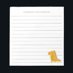 Cute Dinosaur in Yellow Personalised Stationery  Notepad<br><div class="desc">Cute Dinosaur in Yellow Personalised Stationery Notepad</div>