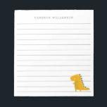 Cute Dinosaur in Yellow Personalised Stationery  Notepad<br><div class="desc">Cute Dinosaur in Yellow Personalised Stationery Notepad</div>