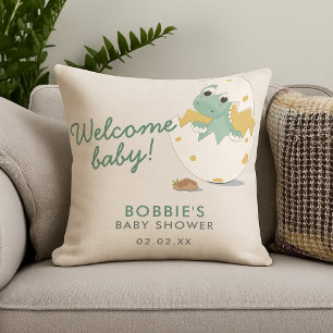 Cute Dinosaur Inspired Welcome Baby Shower Party Cushion