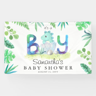 Cute Dinosaur It's a Boy Baby Shower Banner